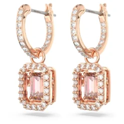 Swarovski Millenia Drop Earrings Octagon Cut, Pink, Rose Gold-tone Plated -Fashion Accessories Store millenia drop earrings octagon cut pink rose gold tone plated swarovski 5649474 3