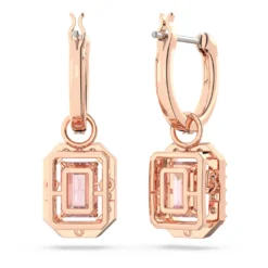 Swarovski Millenia Drop Earrings Octagon Cut, Pink, Rose Gold-tone Plated -Fashion Accessories Store millenia drop earrings octagon cut pink rose gold tone plated swarovski 5649474 4