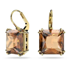 Swarovski Millenia Drop Earrings Square Cut, Brown, Gold-tone Plated -Fashion Accessories Store millenia drop earrings square cut brown gold tone plated swarovski 5619494 2