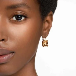 Swarovski Millenia Drop Earrings Square Cut, Brown, Gold-tone Plated -Fashion Accessories Store millenia drop earrings square cut brown gold tone plated swarovski 5619494 4