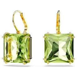 Swarovski Millenia Drop Earrings Square Cut, Green, Gold-tone Plated -Fashion Accessories Store millenia drop earrings square cut green gold tone plated swarovski 5636564 2