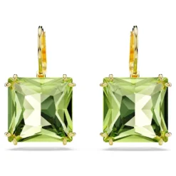 Swarovski Millenia Drop Earrings Square Cut, Green, Gold-tone Plated -Fashion Accessories Store millenia drop earrings square cut green gold tone plated swarovski 5636564 4