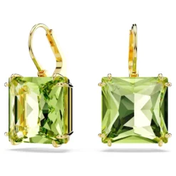 Swarovski Millenia Drop Earrings Square Cut, Green, Gold-tone Plated -Fashion Accessories Store millenia drop earrings square cut green gold tone plated swarovski 5636564 5