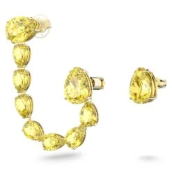 Swarovski Millenia Ear Cuff Set (2), Asymmetrical Design, Pear Cut, Yellow, Gold-tone Plated -Fashion Accessories Store millenia ear cuff set 28229 asymmetrical design pear cut yellow gold tone plated swarovski 5613640 2