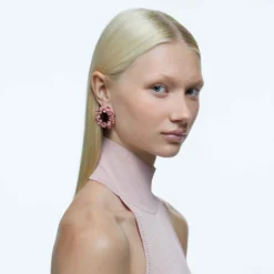 Swarovski Millenia Hoop Earrings Pear Cut, Pink, Rose Gold-tone Plated -Fashion Accessories Store millenia hoop earrings pear cut pink rose gold tone plated swarovski 5614932 4