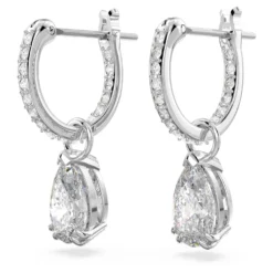 Swarovski Millenia Hoop Earrings Pear Cut, White, Rhodium Plated -Fashion Accessories Store millenia hoop earrings pear cut white rhodium plated swarovski 5636716 2