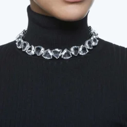 Swarovski Millenia Necklace Oversized Crystals, Trilliant Cut, White, Rhodium Plated