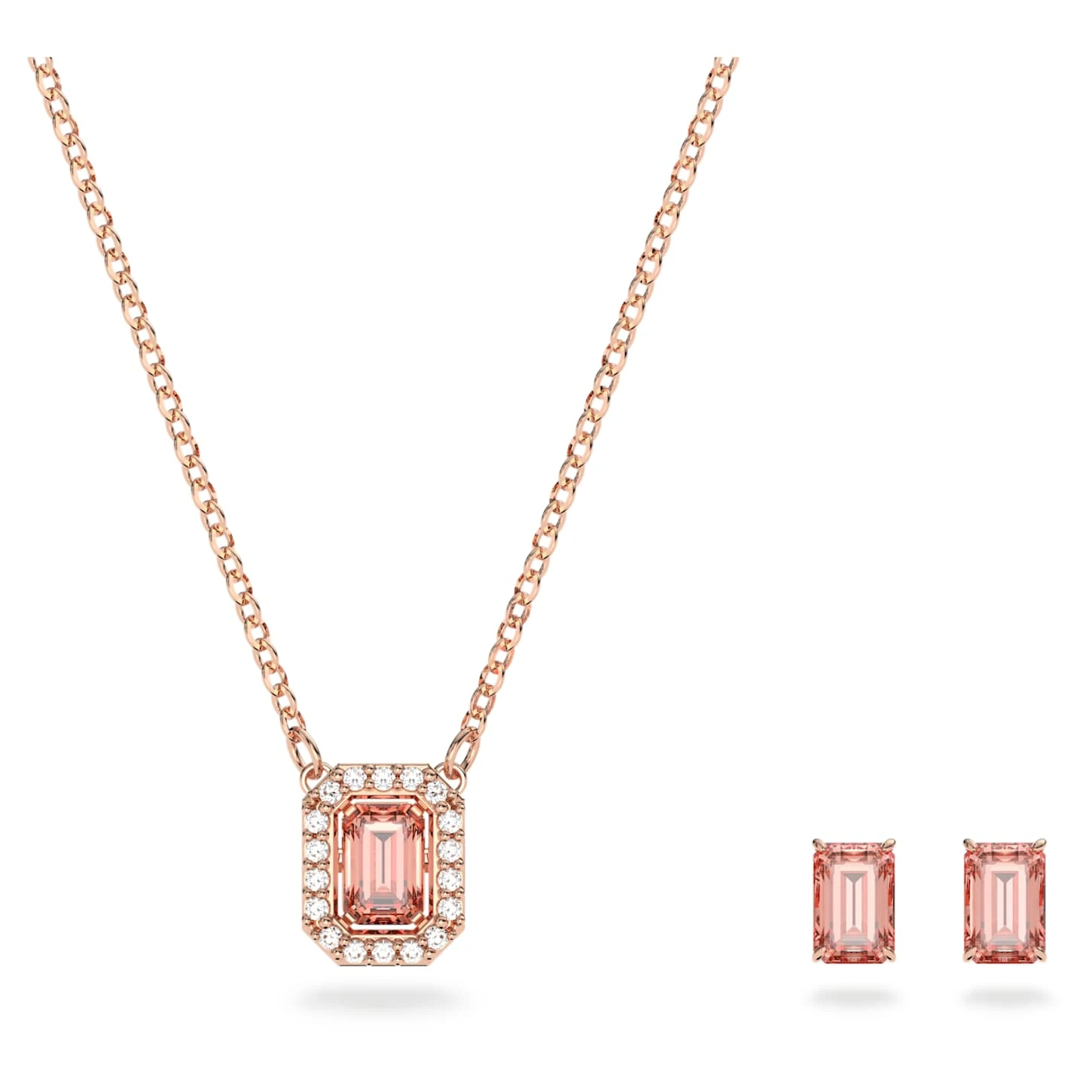 Swarovski Millenia Set Octagon Cut, Pink, Rose Gold-tone Plated 2 Swarovski Millenia Set Octagon Cut, Pink, Rose Gold-tone Plated - Image 2