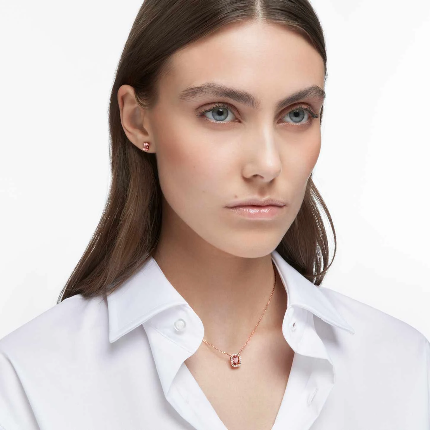 Swarovski Millenia Set Octagon Cut, Pink, Rose Gold-tone Plated 1 Swarovski Millenia Set Octagon Cut, Pink, Rose Gold-tone Plated