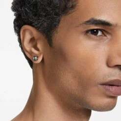 Swarovski Millenia Stud Earrings Square Cut, Black, Ruthenium Plated -Fashion Accessories Store millenia stud earrings square cut black ruthenium plated swarovski 5642511 4