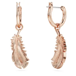 Swarovski Nice Drop Earrings Feather, White, Rose Gold-tone Plated -Fashion Accessories Store nice drop earrings feather white rose gold tone plated swarovski 5663486 4