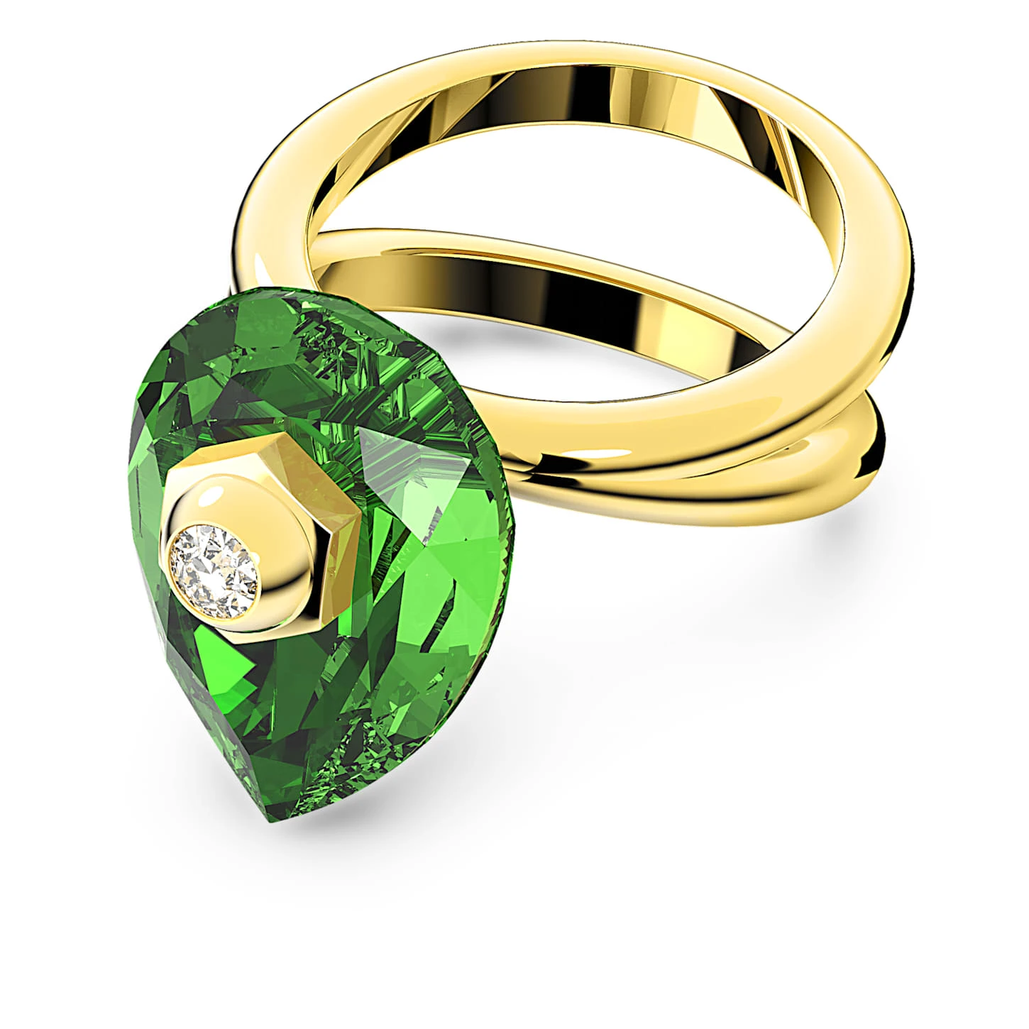 Swarovski Numina Ring Pear Cut, Green, Gold-tone Plated 2 Swarovski Numina Ring Pear Cut, Green, Gold-tone Plated - Image 2