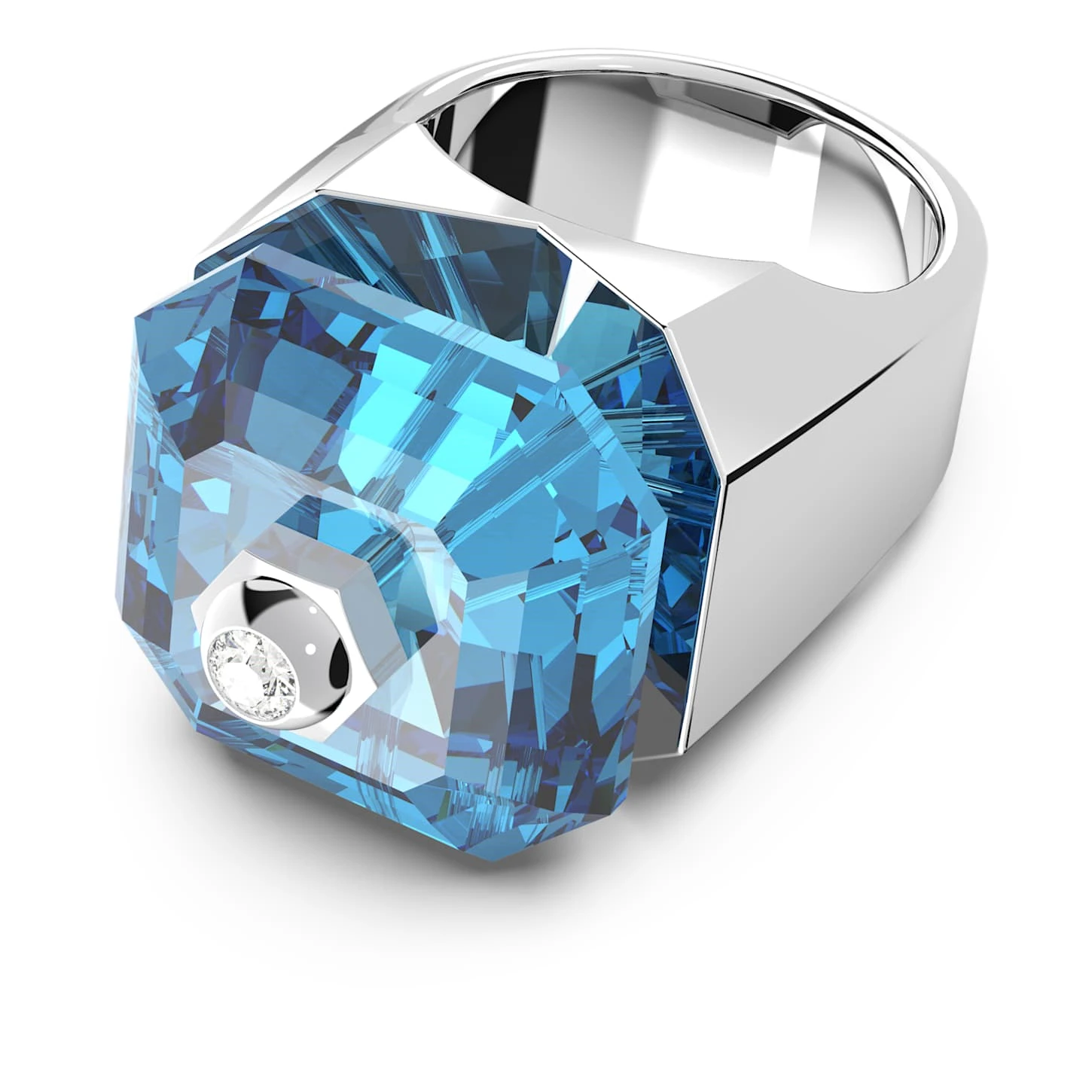 Swarovski Numina Ring Square Cut, Blue, Rhodium Plated 2 Swarovski Numina Ring Square Cut, Blue, Rhodium Plated - Image 2