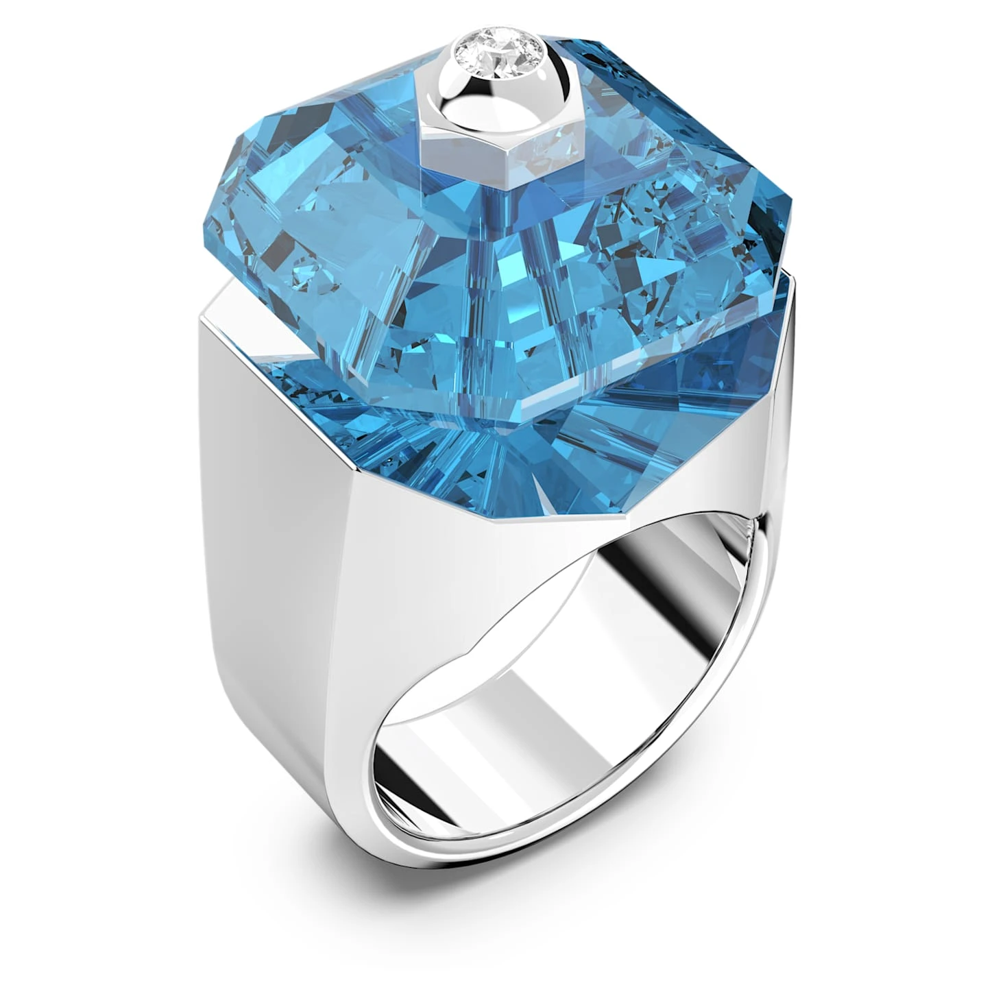 Swarovski Numina Ring Square Cut, Blue, Rhodium Plated 3 Swarovski Numina Ring Square Cut, Blue, Rhodium Plated - Image 3