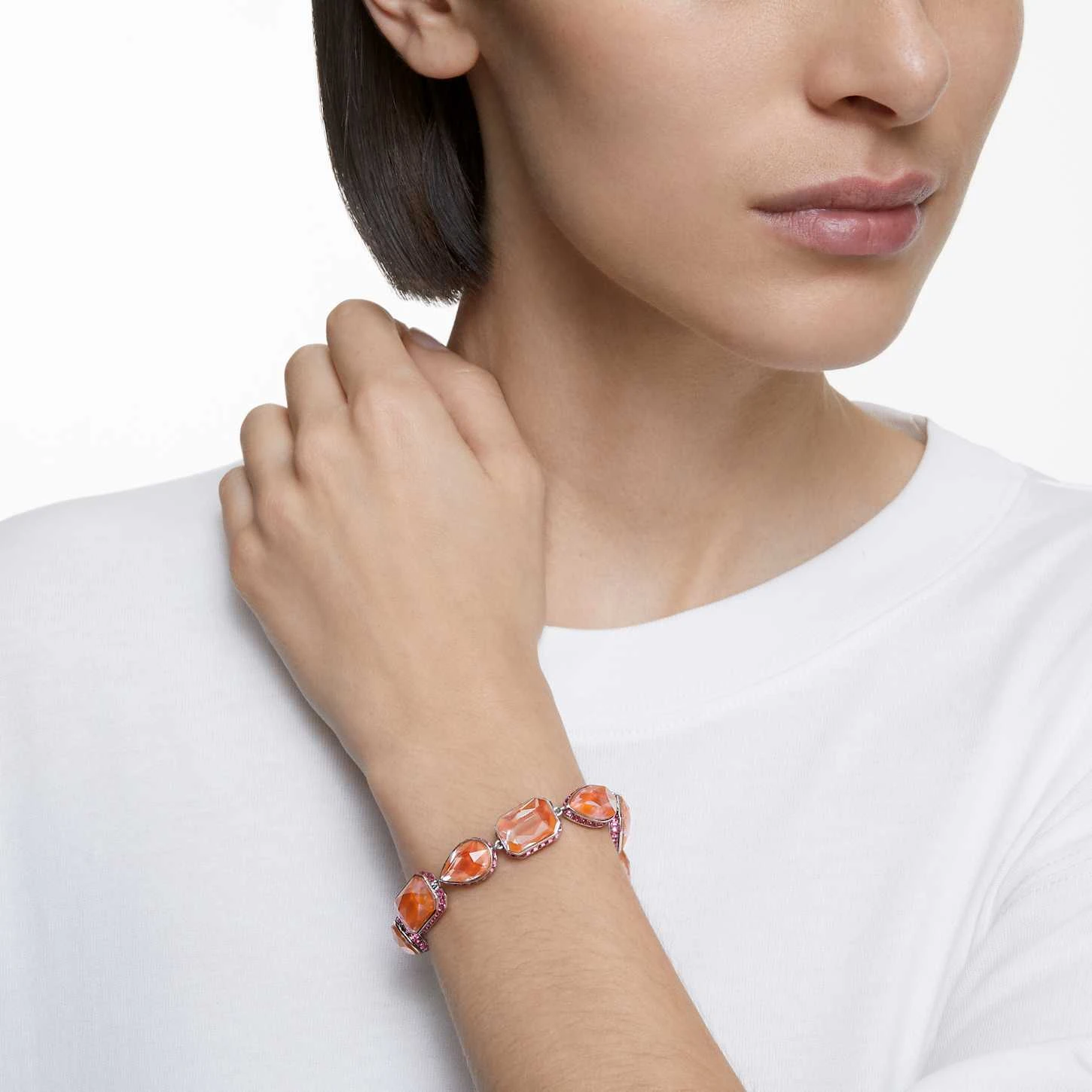 Swarovski Orbita Bracelet Magnetic Closure, Mixed Cuts, Multicolored, Rhodium Plated 5 Swarovski Orbita Bracelet Magnetic Closure, Mixed Cuts, Multicolored, Rhodium Plated - Image 5