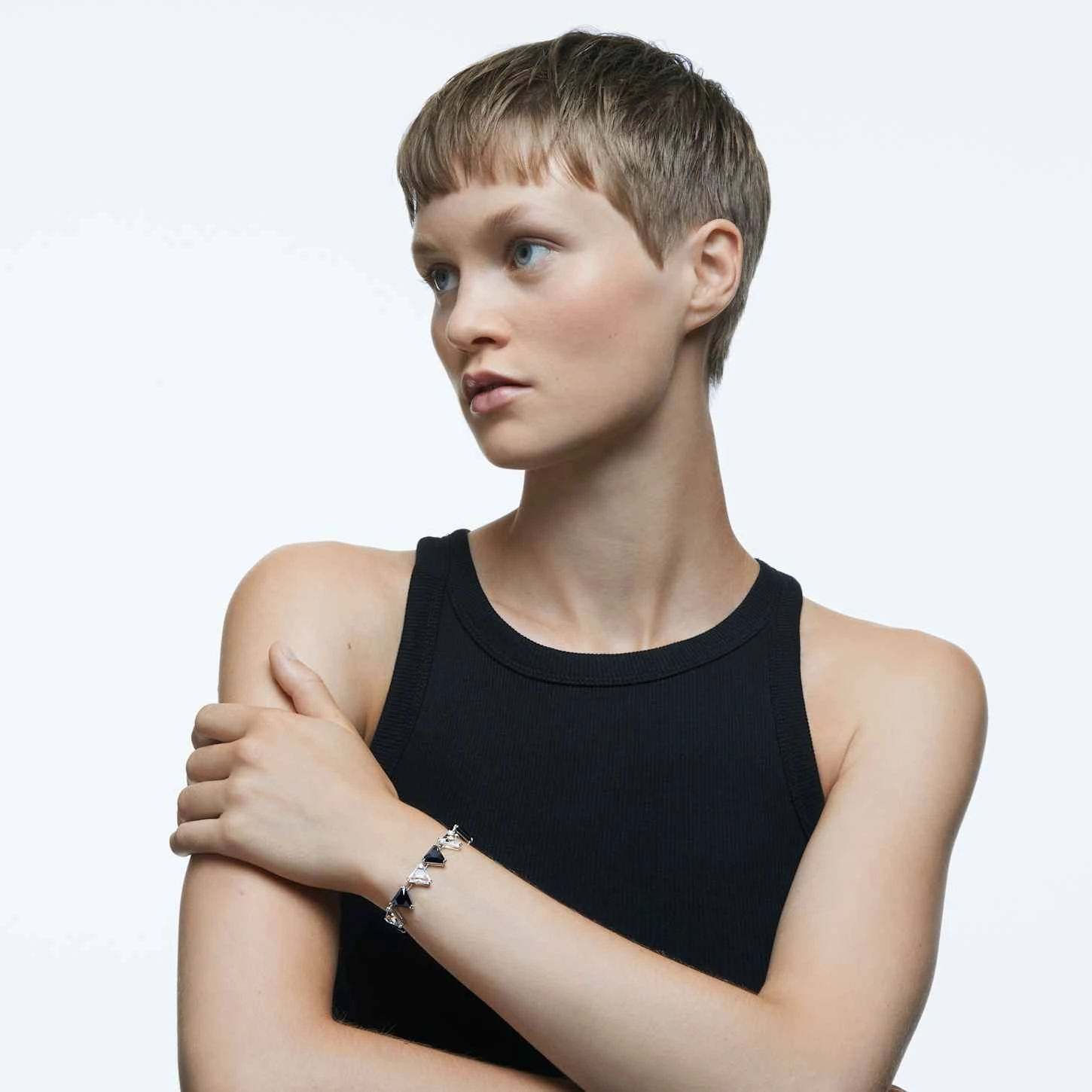 Swarovski Ortyx Bracelet Triangle Cut, Black, Rhodium Plated 1 Swarovski Ortyx Bracelet Triangle Cut, Black, Rhodium Plated