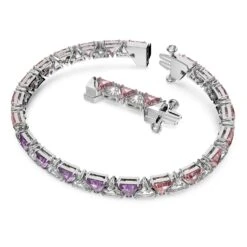 Swarovski Ortyx Bracelet Triangle Cut, Pink, Rhodium Plated -Fashion Accessories Store ortyx bracelet triangle cut pink rhodium plated swarovski 5614928 2