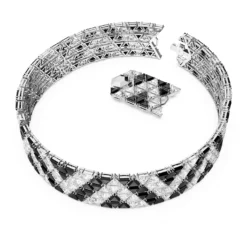 Swarovski Ortyx Choker Triangle Cut, Black, Rhodium Plated -Fashion Accessories Store ortyx choker triangle cut black rhodium plated swarovski 5615327 2