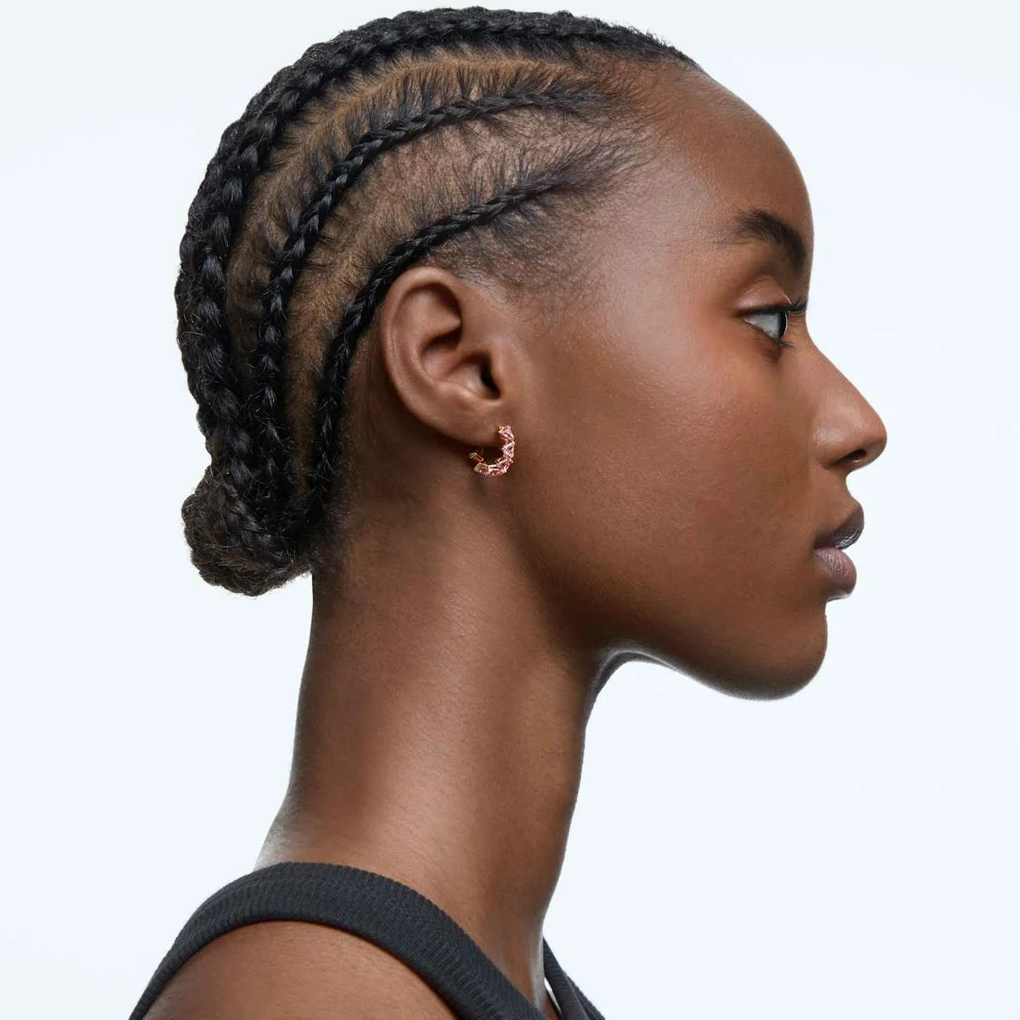 Swarovski Ortyx Hoop Earrings Triangle Cut, Small, Pink, Rose Gold-tone Plated 1 Swarovski Ortyx Hoop Earrings Triangle Cut, Small, Pink, Rose Gold-tone Plated