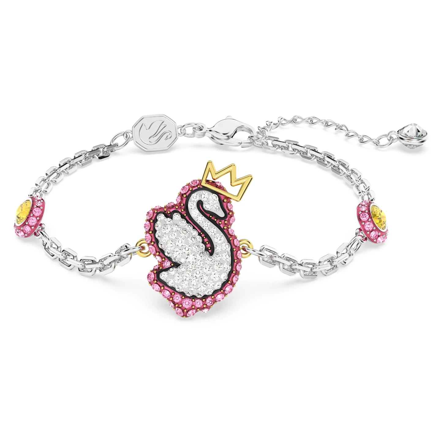 Swarovski Pop Swan Bracelet Swan, Pink, Rhodium Plated 2 Swarovski Pop Swan Bracelet Swan, Pink, Rhodium Plated - Image 2