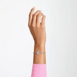 Swarovski Pop Swan Bracelet Swan, Pink, Rhodium Plated