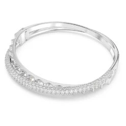 Swarovski Rota Bangle Mixed Cuts, White, Rhodium Plated -Fashion Accessories Store rota bangle mixed cuts white rhodium plated swarovski 5663236 2