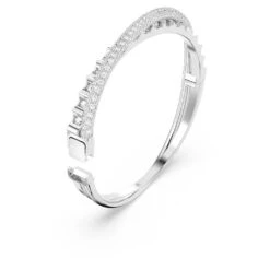 Swarovski Rota Bangle Mixed Cuts, White, Rhodium Plated -Fashion Accessories Store rota bangle mixed cuts white rhodium plated swarovski 5663236 3