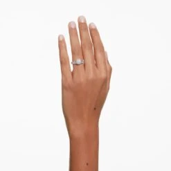 Swarovski Signature Ring Diamond TCW 0.75 Carat, Center Stone 0.50 Carat, 14K White Gold -Fashion Accessories Store signature ring diamond tcw 0.75 carat center stone 0.50 carat 14k white gold swarovski 5651269 5