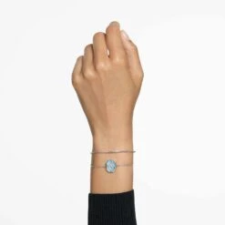 Swarovski Signum Bangle Swan, Blue, Rhodium Plated