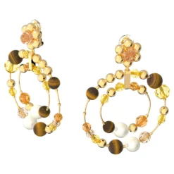 Swarovski Somnia Hoop Earrings Multicolored, Gold-tone Plated -Fashion Accessories Store somnia hoop earrings multicolored gold tone plated swarovski 5618296 2