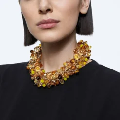 Swarovski Somnia Necklace Statement, Multicolored, Gold-tone Plated