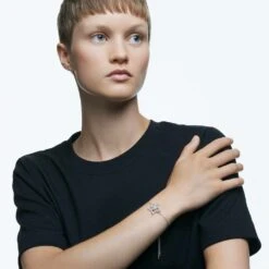 Swarovski Stella Bracelet Mixed Cuts, Star, White, Rhodium Plated