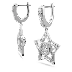 Swarovski Stella Drop Earrings Mixed Cuts, Star, White, Rhodium Plated -Fashion Accessories Store stella drop earrings mixed cuts star white rhodium plated swarovski 5617767 3