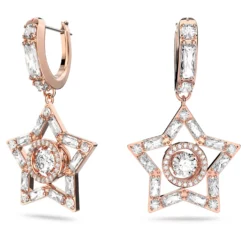 Swarovski Stella Drop Earrings Mixed Cuts, Star, White, Rose Gold-tone Plated -Fashion Accessories Store stella drop earrings mixed cuts star white rose gold tone plated swarovski 5617769 2