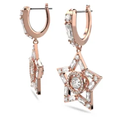 Swarovski Stella Drop Earrings Mixed Cuts, Star, White, Rose Gold-tone Plated -Fashion Accessories Store stella drop earrings mixed cuts star white rose gold tone plated swarovski 5617769 3