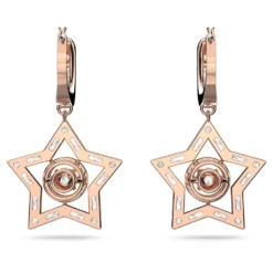 Swarovski Stella Drop Earrings Mixed Cuts, Star, White, Rose Gold-tone Plated -Fashion Accessories Store stella drop earrings mixed cuts star white rose gold tone plated swarovski 5617769 4