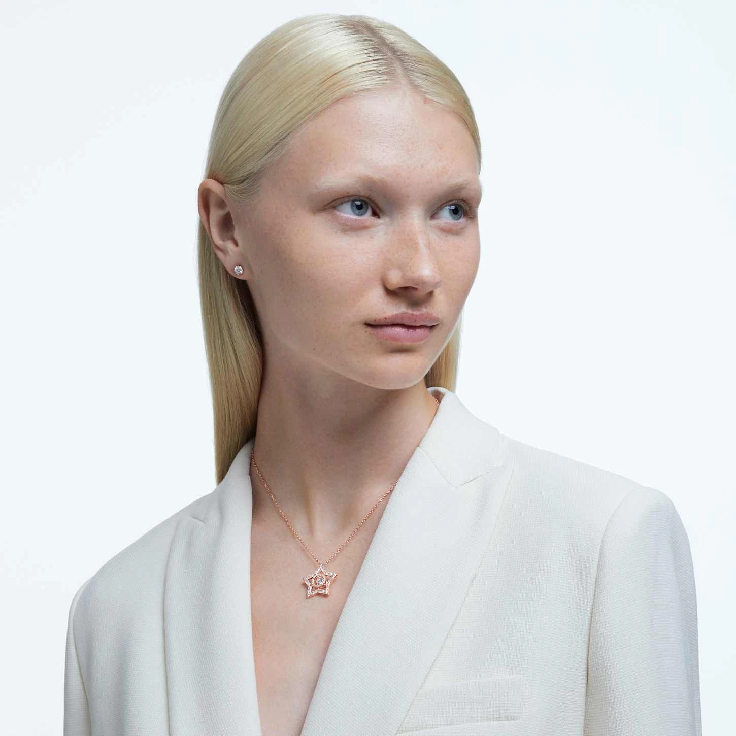 Swarovski Stella Set Mixed Cuts, Star, White, Rose Gold-tone Plated 1 Swarovski Stella Set Mixed Cuts, Star, White, Rose Gold-tone Plated