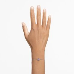 Swarovski Stilla Bracelet Round Cut, Purple, Rhodium Plated