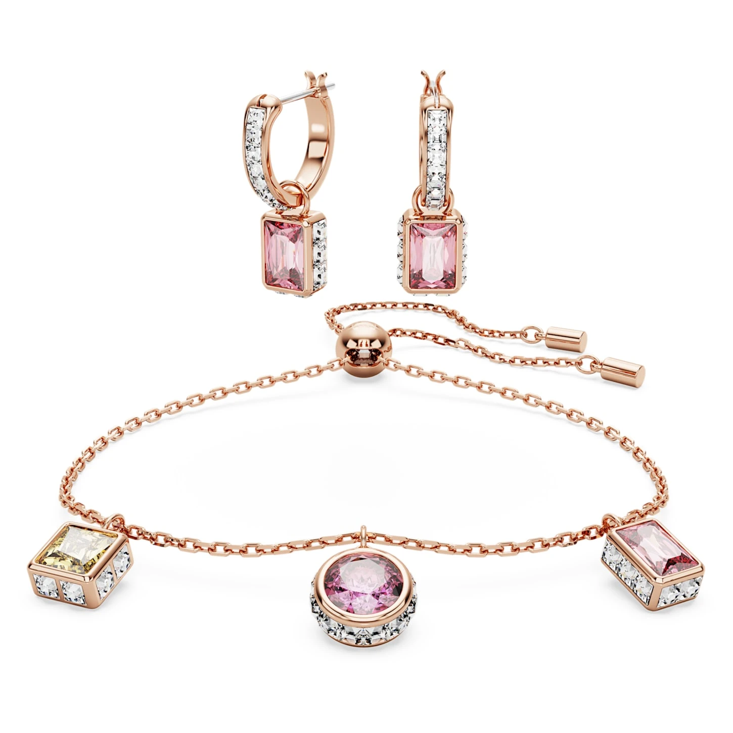 Swarovski Stilla Set Mixed Cuts, Multicolored, Rose Gold-tone Plated 2 Swarovski Stilla Set Mixed Cuts, Multicolored, Rose Gold-tone Plated - Image 2