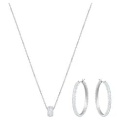 Swarovski Stone Set Pavé, White, Rhodium Plated -Fashion Accessories Store stone set pavC3A9 white rhodium plated swarovski 5408456 4