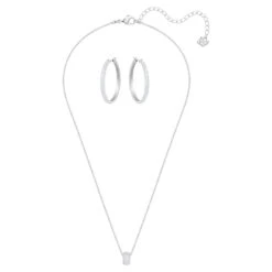 Swarovski Stone Set Pavé, White, Rhodium Plated -Fashion Accessories Store stone set pavC3A9 white rhodium plated swarovski 5408456 5