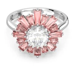Swarovski Sunshine Ring Mixed Cuts, Sun, Pink, Rhodium Plated -Fashion Accessories Store sunshine ring mixed cuts sun pink rhodium plated swarovski 5642972 2
