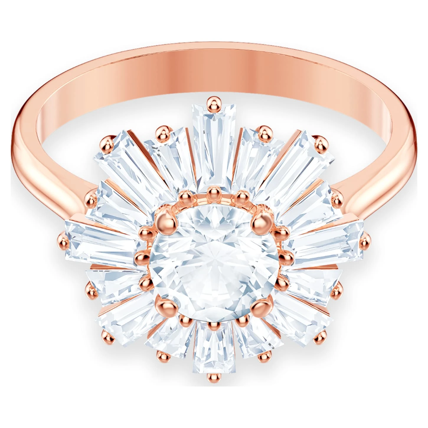 Swarovski Sunshine Ring Mixed Cuts, Sun, White, Rose Gold-tone Plated 2 Swarovski Sunshine Ring Mixed Cuts, Sun, White, Rose Gold-tone Plated - Image 2