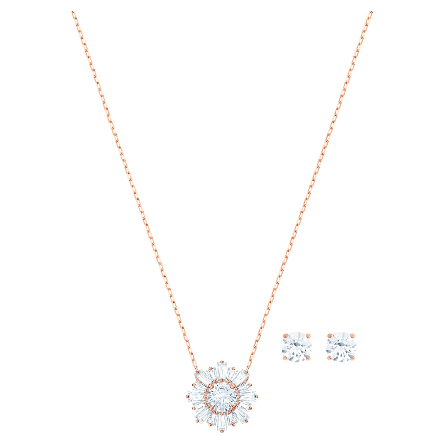Swarovski Sunshine Set White, Rose Gold-tone Plated 2 Swarovski Sunshine Set White, Rose Gold-tone Plated - Image 2