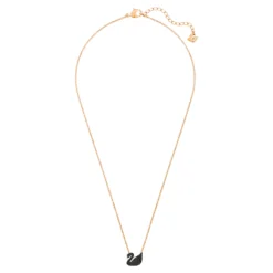 Swarovski Iconic Swan Pendant Swan, Small, Black, Rose Gold-tone Plated -Fashion Accessories Store swarovski iconic swan pendant swan small black rose gold tone plated swarovski 5204133 1