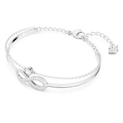 Swarovski Infinity Bangle Infinity, White, Rhodium Plated -Fashion Accessories Store swarovski infinity bangle infinity white rhodium plated swarovski 5520584 2