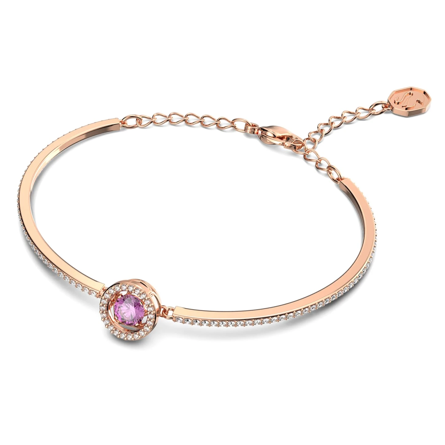 Swarovski Sparkling Dance Bangle Round Cut, Purple, Rose Gold-tone Plated 2 Swarovski Sparkling Dance Bangle Round Cut, Purple, Rose Gold-tone Plated - Image 2