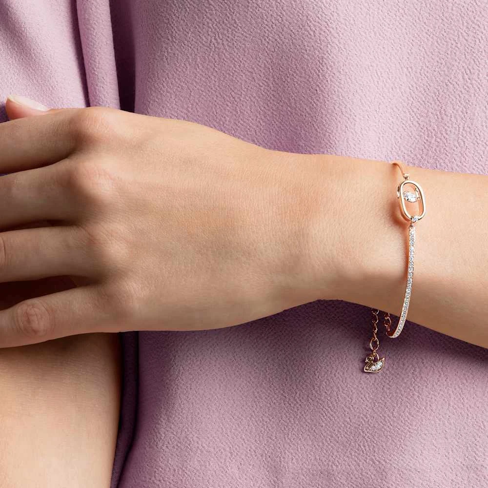Swarovski Sparkling Dance Bracelet Round Cut, Oval Shape, White, Rose Gold-tone Plated 5 Swarovski Sparkling Dance Bracelet Round Cut, Oval Shape, White, Rose Gold-tone Plated - Image 5