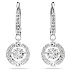 Swarovski Sparkling Dance Drop Earrings Round Cut, White, Rhodium Plated -Fashion Accessories Store swarovski sparkling dance drop earrings round cut white rhodium plated swarovski 5504652 5