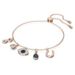 Swarovski Symbolic Bracelet Infinity, Evil Eye And Horseshoe, Blue, Rose Gold-tone Plated -Fashion Accessories Store swarovski symbolic bracelet infinity evil eye and horseshoe blue rose gold tone plated swarovski 5497668 2